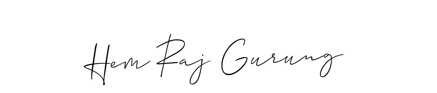 Use a signature maker to create a handwritten signature online. With this signature software, you can design (Allison_Script) your own signature for name Hem Raj Gurung. Hem Raj Gurung signature style 2 images and pictures png