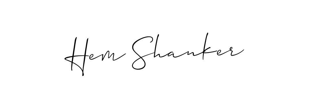 It looks lik you need a new signature style for name Hem Shanker. Design unique handwritten (Allison_Script) signature with our free signature maker in just a few clicks. Hem Shanker signature style 2 images and pictures png