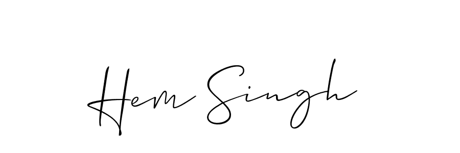 It looks lik you need a new signature style for name Hem Singh. Design unique handwritten (Allison_Script) signature with our free signature maker in just a few clicks. Hem Singh signature style 2 images and pictures png