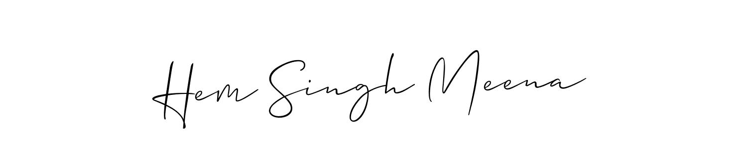 It looks lik you need a new signature style for name Hem Singh Meena. Design unique handwritten (Allison_Script) signature with our free signature maker in just a few clicks. Hem Singh Meena signature style 2 images and pictures png