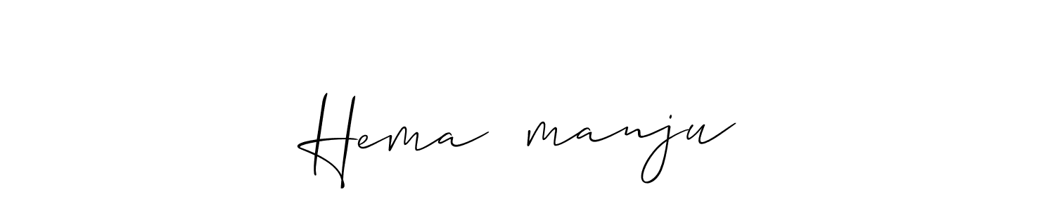 Also we have Hema❤️manju name is the best signature style. Create professional handwritten signature collection using Allison_Script autograph style. Hema❤️manju signature style 2 images and pictures png