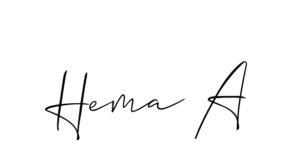 Hema A stylish signature style. Best Handwritten Sign (Allison_Script) for my name. Handwritten Signature Collection Ideas for my name Hema A. Hema A signature style 2 images and pictures png