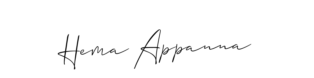 You should practise on your own different ways (Allison_Script) to write your name (Hema Appanna) in signature. don't let someone else do it for you. Hema Appanna signature style 2 images and pictures png