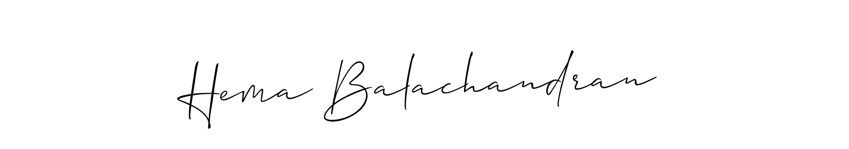 Design your own signature with our free online signature maker. With this signature software, you can create a handwritten (Allison_Script) signature for name Hema Balachandran. Hema Balachandran signature style 2 images and pictures png