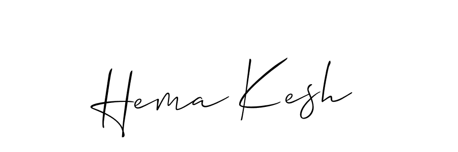 Use a signature maker to create a handwritten signature online. With this signature software, you can design (Allison_Script) your own signature for name Hema Kesh. Hema Kesh signature style 2 images and pictures png