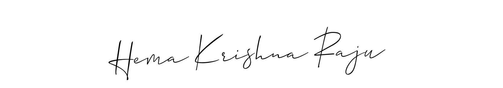 Create a beautiful signature design for name Hema Krishna Raju. With this signature (Allison_Script) fonts, you can make a handwritten signature for free. Hema Krishna Raju signature style 2 images and pictures png