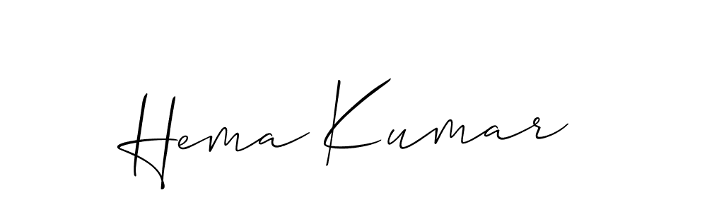 Allison_Script is a professional signature style that is perfect for those who want to add a touch of class to their signature. It is also a great choice for those who want to make their signature more unique. Get Hema Kumar name to fancy signature for free. Hema Kumar signature style 2 images and pictures png