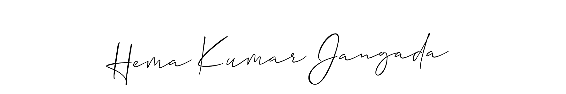 Also You can easily find your signature by using the search form. We will create Hema Kumar Jangada name handwritten signature images for you free of cost using Allison_Script sign style. Hema Kumar Jangada signature style 2 images and pictures png