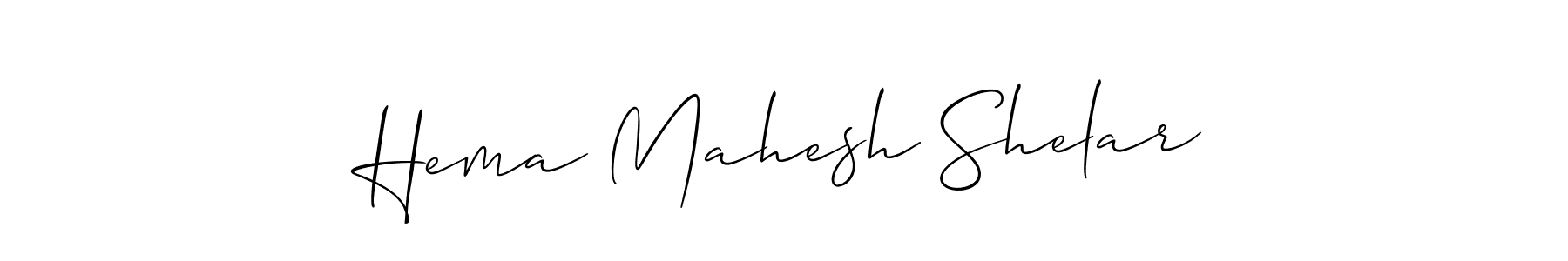 How to Draw Hema Mahesh Shelar signature style? Allison_Script is a latest design signature styles for name Hema Mahesh Shelar. Hema Mahesh Shelar signature style 2 images and pictures png