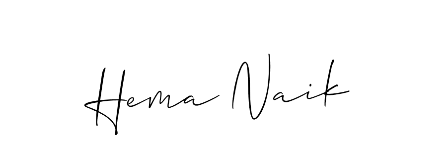 Make a beautiful signature design for name Hema Naik. With this signature (Allison_Script) style, you can create a handwritten signature for free. Hema Naik signature style 2 images and pictures png