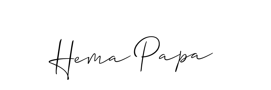 How to make Hema Papa signature? Allison_Script is a professional autograph style. Create handwritten signature for Hema Papa name. Hema Papa signature style 2 images and pictures png