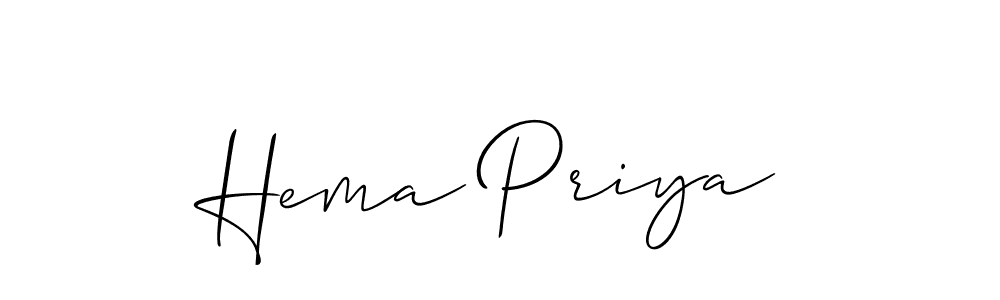 Create a beautiful signature design for name Hema Priya. With this signature (Allison_Script) fonts, you can make a handwritten signature for free. Hema Priya signature style 2 images and pictures png