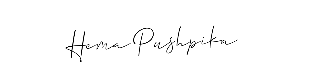 Use a signature maker to create a handwritten signature online. With this signature software, you can design (Allison_Script) your own signature for name Hema Pushpika. Hema Pushpika signature style 2 images and pictures png