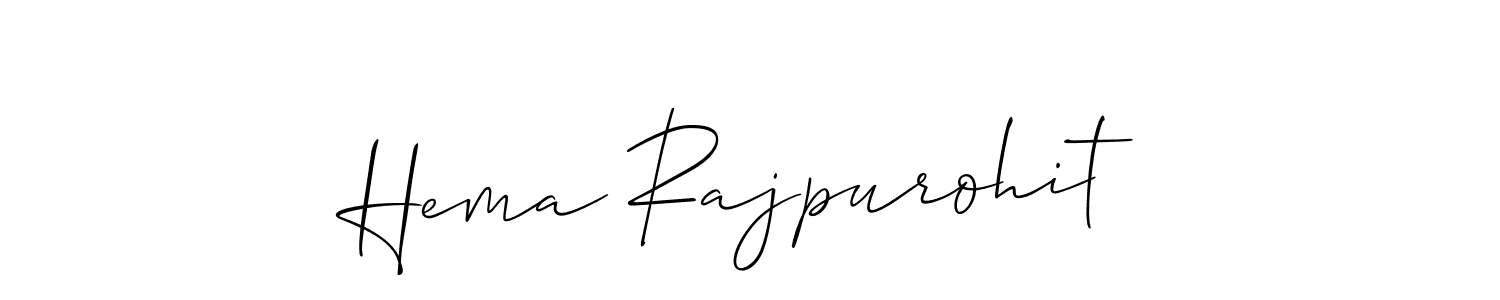 How to make Hema Rajpurohit name signature. Use Allison_Script style for creating short signs online. This is the latest handwritten sign. Hema Rajpurohit signature style 2 images and pictures png