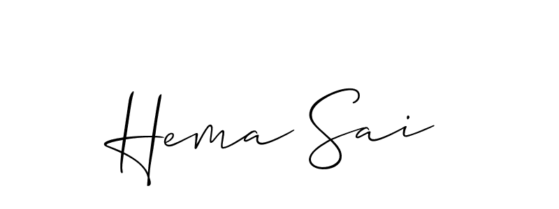 How to Draw Hema Sai signature style? Allison_Script is a latest design signature styles for name Hema Sai. Hema Sai signature style 2 images and pictures png