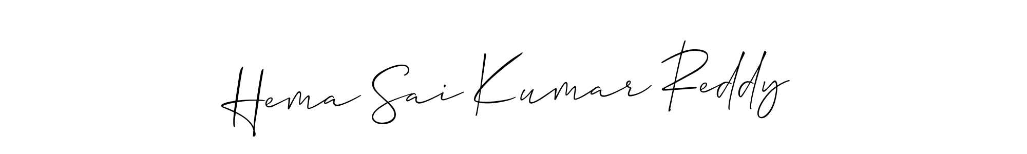 Create a beautiful signature design for name Hema Sai Kumar Reddy. With this signature (Allison_Script) fonts, you can make a handwritten signature for free. Hema Sai Kumar Reddy signature style 2 images and pictures png