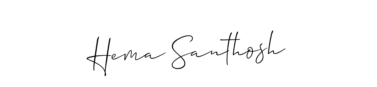 Also we have Hema Santhosh name is the best signature style. Create professional handwritten signature collection using Allison_Script autograph style. Hema Santhosh signature style 2 images and pictures png