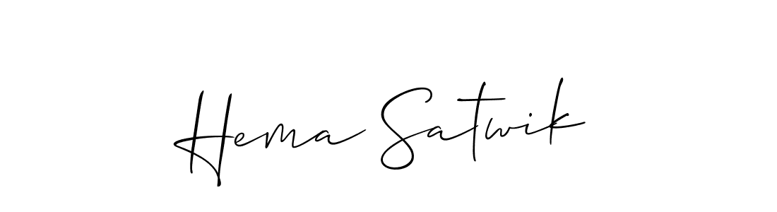 Also You can easily find your signature by using the search form. We will create Hema Satwik name handwritten signature images for you free of cost using Allison_Script sign style. Hema Satwik signature style 2 images and pictures png