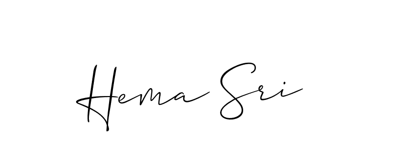 It looks lik you need a new signature style for name Hema Sri. Design unique handwritten (Allison_Script) signature with our free signature maker in just a few clicks. Hema Sri signature style 2 images and pictures png