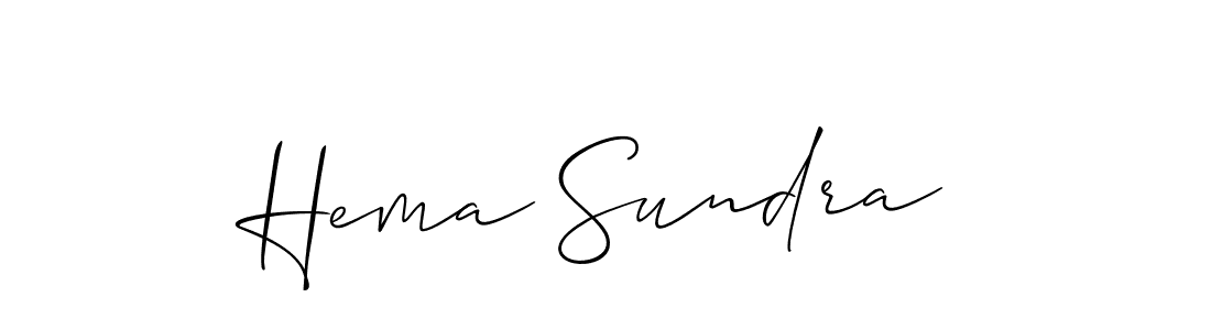 How to make Hema Sundra signature? Allison_Script is a professional autograph style. Create handwritten signature for Hema Sundra name. Hema Sundra signature style 2 images and pictures png