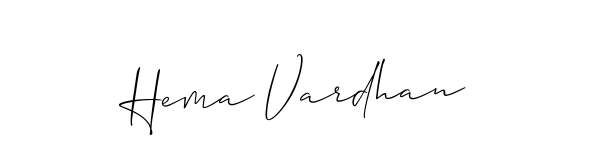 Create a beautiful signature design for name Hema Vardhan. With this signature (Allison_Script) fonts, you can make a handwritten signature for free. Hema Vardhan signature style 2 images and pictures png