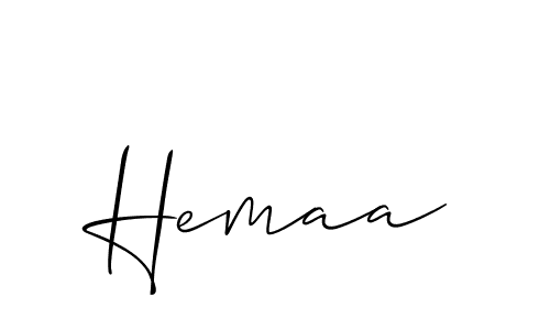 Design your own signature with our free online signature maker. With this signature software, you can create a handwritten (Allison_Script) signature for name Hemaa. Hemaa signature style 2 images and pictures png