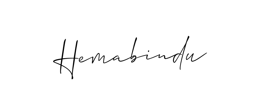 How to make Hemabindu signature? Allison_Script is a professional autograph style. Create handwritten signature for Hemabindu name. Hemabindu signature style 2 images and pictures png