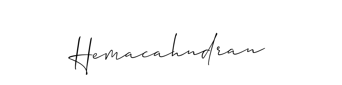 How to make Hemacahndran signature? Allison_Script is a professional autograph style. Create handwritten signature for Hemacahndran name. Hemacahndran signature style 2 images and pictures png