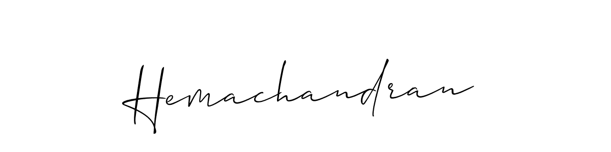 Use a signature maker to create a handwritten signature online. With this signature software, you can design (Allison_Script) your own signature for name Hemachandran. Hemachandran signature style 2 images and pictures png