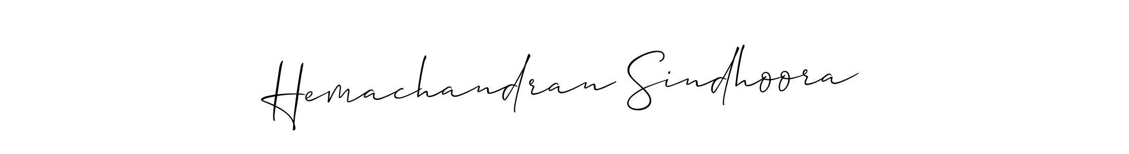 Allison_Script is a professional signature style that is perfect for those who want to add a touch of class to their signature. It is also a great choice for those who want to make their signature more unique. Get Hemachandran Sindhoora name to fancy signature for free. Hemachandran Sindhoora signature style 2 images and pictures png