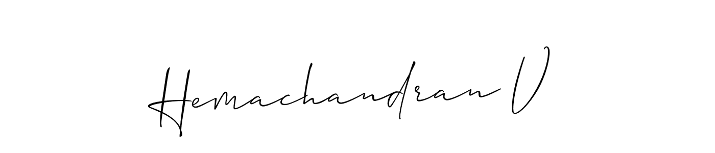 Similarly Allison_Script is the best handwritten signature design. Signature creator online .You can use it as an online autograph creator for name Hemachandran V. Hemachandran V signature style 2 images and pictures png