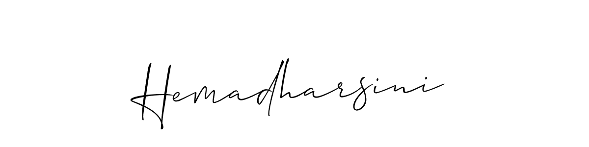 Make a short Hemadharsini signature style. Manage your documents anywhere anytime using Allison_Script. Create and add eSignatures, submit forms, share and send files easily. Hemadharsini signature style 2 images and pictures png