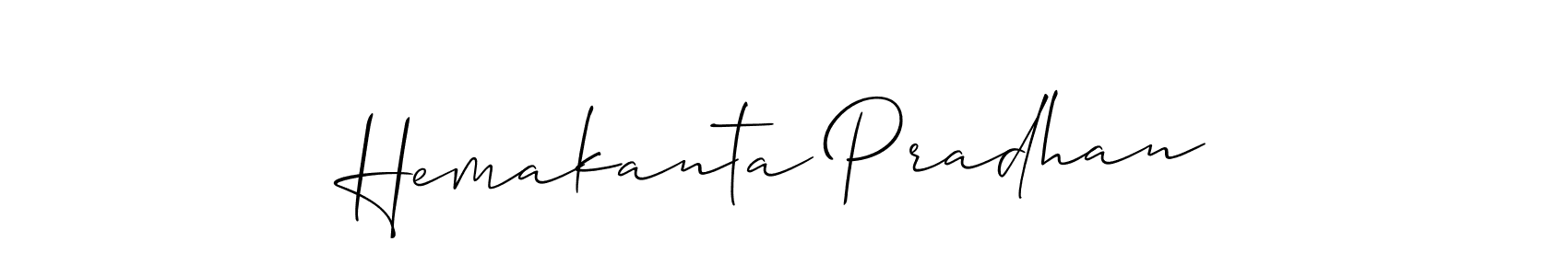 How to make Hemakanta Pradhan name signature. Use Allison_Script style for creating short signs online. This is the latest handwritten sign. Hemakanta Pradhan signature style 2 images and pictures png