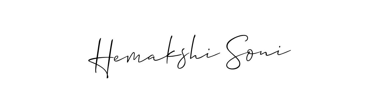 How to make Hemakshi Soni signature? Allison_Script is a professional autograph style. Create handwritten signature for Hemakshi Soni name. Hemakshi Soni signature style 2 images and pictures png