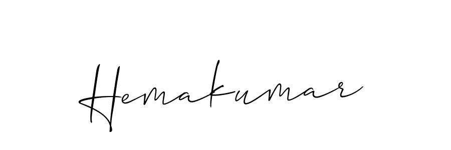 Use a signature maker to create a handwritten signature online. With this signature software, you can design (Allison_Script) your own signature for name Hemakumar. Hemakumar signature style 2 images and pictures png