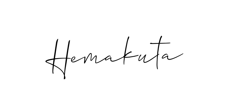 How to Draw Hemakuta signature style? Allison_Script is a latest design signature styles for name Hemakuta. Hemakuta signature style 2 images and pictures png