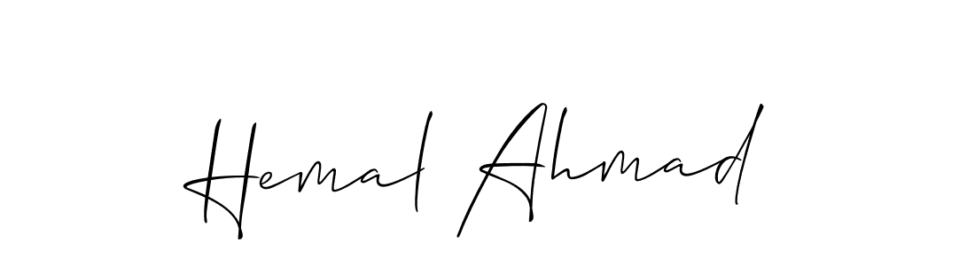 You should practise on your own different ways (Allison_Script) to write your name (Hemal Ahmad) in signature. don't let someone else do it for you. Hemal Ahmad signature style 2 images and pictures png