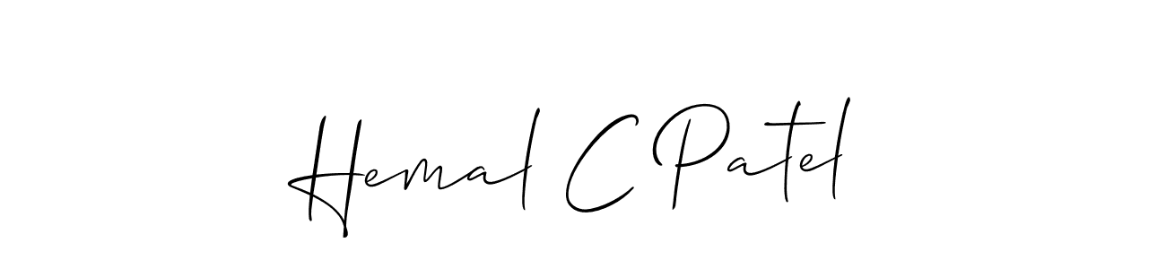 Hemal C Patel stylish signature style. Best Handwritten Sign (Allison_Script) for my name. Handwritten Signature Collection Ideas for my name Hemal C Patel. Hemal C Patel signature style 2 images and pictures png