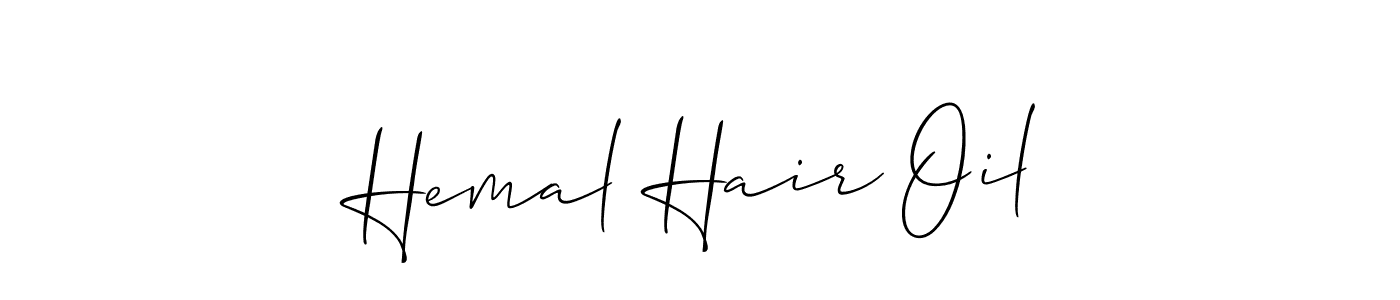 It looks lik you need a new signature style for name Hemal Hair Oil. Design unique handwritten (Allison_Script) signature with our free signature maker in just a few clicks. Hemal Hair Oil signature style 2 images and pictures png