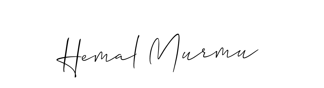 Create a beautiful signature design for name Hemal Murmu. With this signature (Allison_Script) fonts, you can make a handwritten signature for free. Hemal Murmu signature style 2 images and pictures png