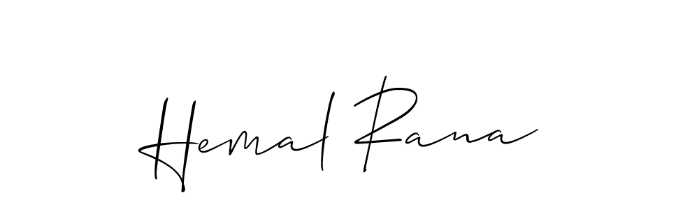 Use a signature maker to create a handwritten signature online. With this signature software, you can design (Allison_Script) your own signature for name Hemal Rana. Hemal Rana signature style 2 images and pictures png
