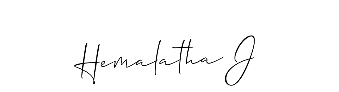 Design your own signature with our free online signature maker. With this signature software, you can create a handwritten (Allison_Script) signature for name Hemalatha J. Hemalatha J signature style 2 images and pictures png