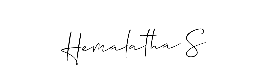 How to make Hemalatha S signature? Allison_Script is a professional autograph style. Create handwritten signature for Hemalatha S name. Hemalatha S signature style 2 images and pictures png