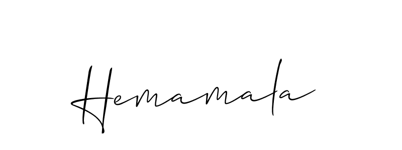 Make a beautiful signature design for name Hemamala. With this signature (Allison_Script) style, you can create a handwritten signature for free. Hemamala signature style 2 images and pictures png