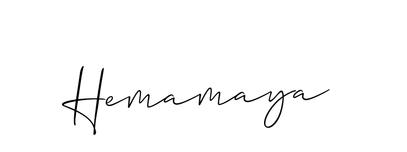 Design your own signature with our free online signature maker. With this signature software, you can create a handwritten (Allison_Script) signature for name Hemamaya. Hemamaya signature style 2 images and pictures png