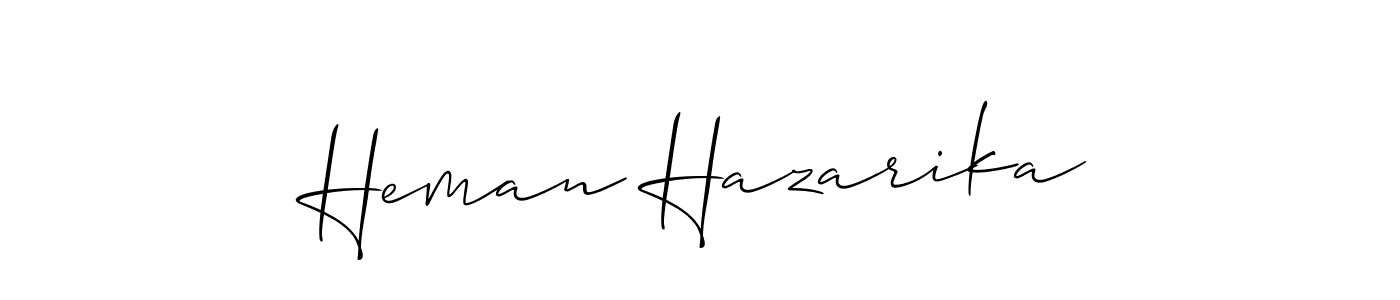 You should practise on your own different ways (Allison_Script) to write your name (Heman Hazarika) in signature. don't let someone else do it for you. Heman Hazarika signature style 2 images and pictures png