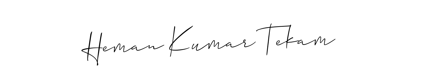 Design your own signature with our free online signature maker. With this signature software, you can create a handwritten (Allison_Script) signature for name Heman Kumar Tekam. Heman Kumar Tekam signature style 2 images and pictures png