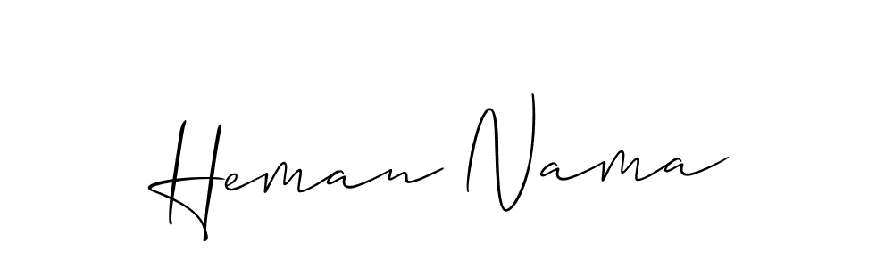 Similarly Allison_Script is the best handwritten signature design. Signature creator online .You can use it as an online autograph creator for name Heman Nama. Heman Nama signature style 2 images and pictures png