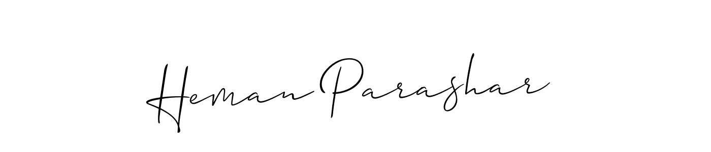 Make a beautiful signature design for name Heman Parashar. With this signature (Allison_Script) style, you can create a handwritten signature for free. Heman Parashar signature style 2 images and pictures png