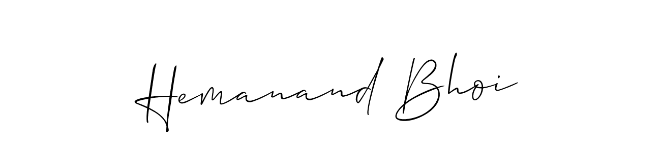 if you are searching for the best signature style for your name Hemanand Bhoi. so please give up your signature search. here we have designed multiple signature styles  using Allison_Script. Hemanand Bhoi signature style 2 images and pictures png